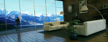 Картинка 3д+графика реализм+ realism фон интерьер взгляд девушка