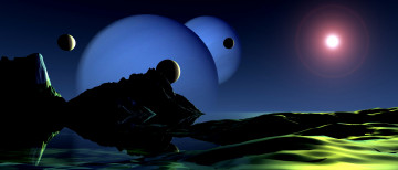 Картинка 3д+графика атмосфера настроение+ atmosphere+ +mood+ планеты поверхность