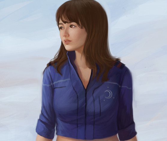 Обои картинки фото рисованное, люди, взгляд, девушка