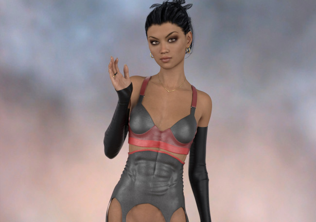 Обои картинки фото 3д графика, люди , people, фон, взгляд, девушка