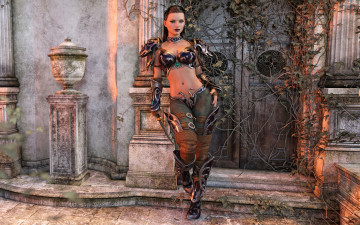 Картинка 3д+графика фантазия+ fantasy фон взгляд девушка