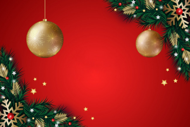 Обои картинки фото праздничные, векторная графика , новый год, фон, шары