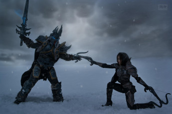 Картинка разное cosplay+ косплей алина ханыкова противник меч арбалеты снег броня капюшон девушка бой