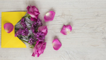 Картинка цветы разные+вместе конверт розы