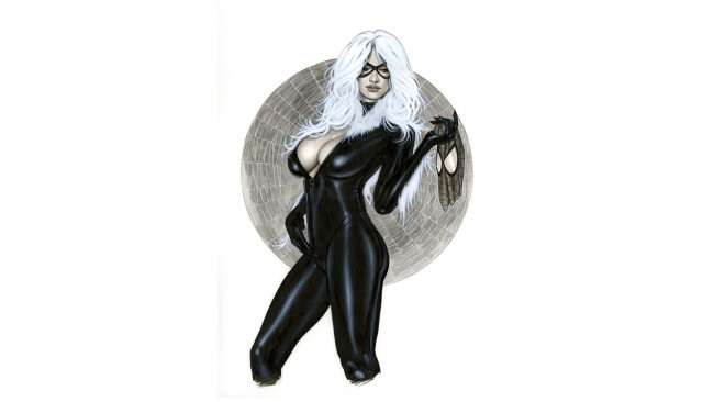 Обои картинки фото рисованное, комиксы, маска, взгляд, фон, девушка