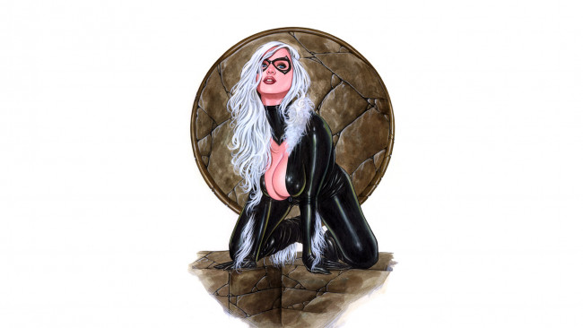 Обои картинки фото рисованное, комиксы, маска, взгляд, фон, девушка