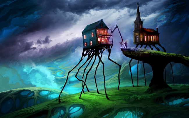 Обои картинки фото фэнтези, иные миры,  иные времена, люди, фон, дом, ноги