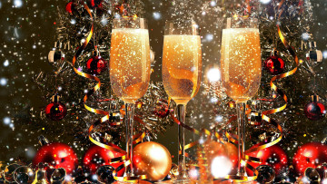 Картинка праздничные угощения шампанское серпантин