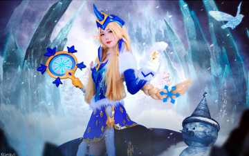 Картинка девушки -+креатив +косплей костюм посох сорака птица