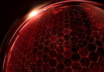 Картинка 3д+графика _science+fiction планета ячейки