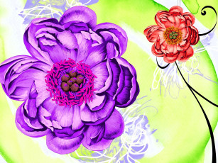 Картинка рисованное цветы