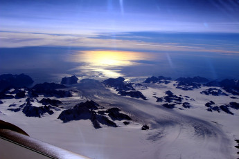 Картинка природа горы снег море небо