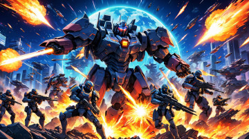 Картинка аниме оружие +техника +технологии нейросети графика нейроарт ai art нейронные сети рисунки нейро искусство