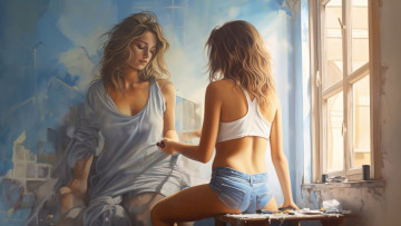 Картинка рисованное люди нейросети графика нейроарт ai art нейронные сети рисунки нейро искусство