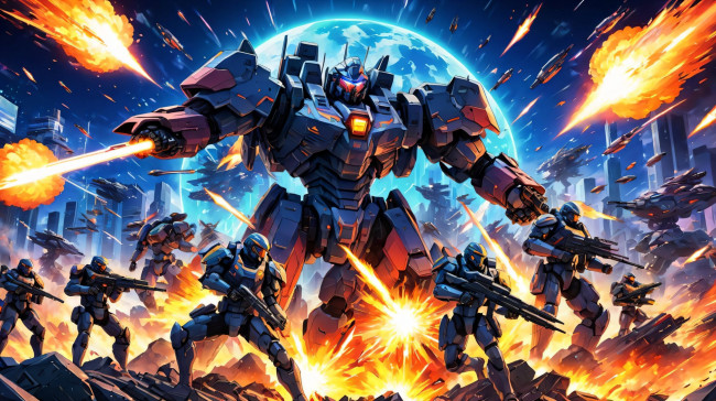 Обои картинки фото аниме, оружие,  техника,  технологии, нейросети, графика, нейроарт, ai, art, нейронные, сети, рисунки, нейро, искусство