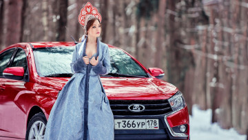 Картинка автомобили -авто+с+девушками lada vesta