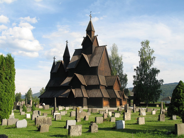 Обои картинки фото heddal, stavkirkje, города, католические, соборы, костелы, аббатства