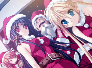 Картинка аниме merry chrismas winter