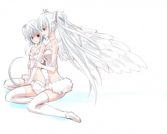 Обои картинки фото аниме, angels, demons