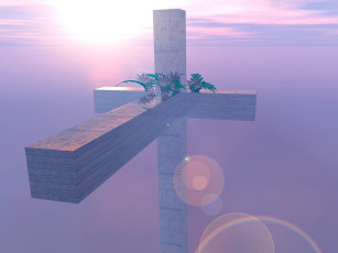 Картинка 3д графика другое крест цветы