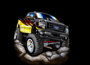 Картинка автомобили рисованные ford