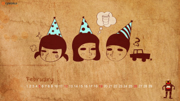 Картинка календари рисованные векторная графика робот