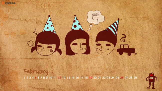 Обои картинки фото календари, рисованные, векторная, графика, робот