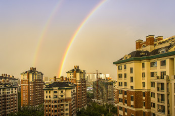 Картинка harbin +china города -+здания +дома радуга китай