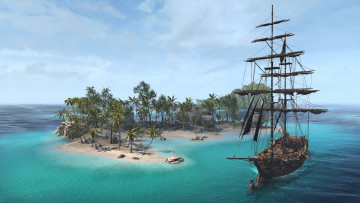 Картинка корабли 3d атолл парусник мачты