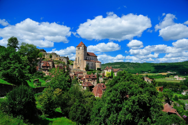 Обои картинки фото сен-сирк лаполи , франция, города, - пейзажи, холмы, здания