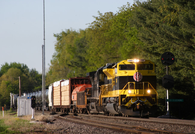 Обои картинки фото техника, поезда, локомотив, рельсы, состав