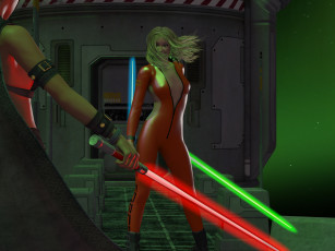 Картинка 3д+графика фантазия+ fantasy фон взгляд девушки оружие