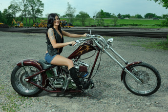 обоя мотоциклы, мото с девушкой, девица, байк