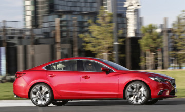 обоя автомобили, mazda, au-spec, sedan, mazda6, красный, 2015г, gj