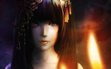 Картинка 3д+графика портрет+ portraits фон взгляд девушка