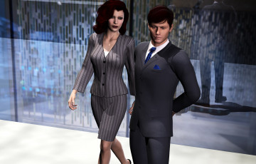 Картинка 3д+графика люди+ people взгляд фон девушка мужчина