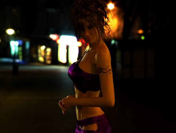 Обои картинки фото 3д графика, люди , people, фон, взгляд, девушка