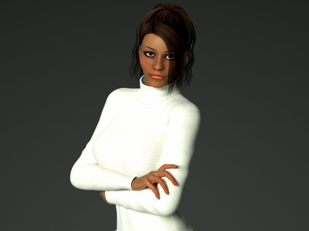 Обои картинки фото 3д графика, люди , people, фон, взгляд, девушка