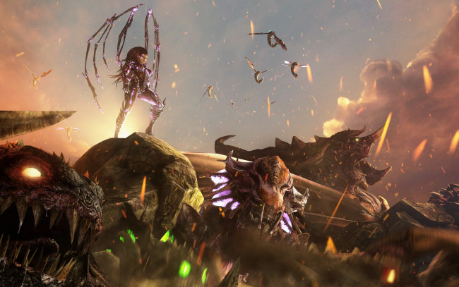 Обои картинки фото видео игры, starcraft, королева, клинков, queen, of, blades, sarah, louise, kerrigan, terran, zerg