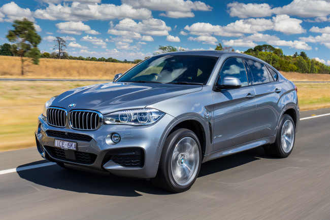 Обои картинки фото автомобили, bmw, x6, f16, au-spec, package, sport, xdrive50i, m, серый, 2015г