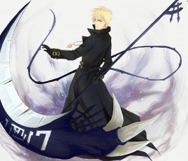 Картинка аниме оружие +техника +технологии коса арт парень