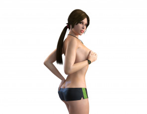 Картинка 3д+графика люди+ people девушка фон взгляд lara