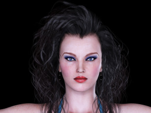 Картинка 3д+графика портрет+ portraits фон взгляд девушка