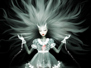 Картинка аниме животные +существа фон девушка арт волосы