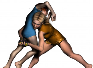 обоя 3д графика, люди , people, борьба, взгляд, фон, девушки