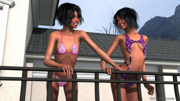 Картинка 3д+графика люди+ people фон взгляд девушки