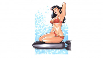 Картинка рисованное люди улыбка взгляд фон девушка бомба