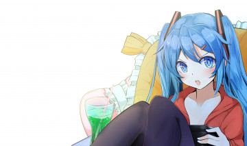 Картинка аниме vocaloid фон взгляд девушка