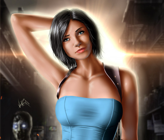 Обои картинки фото векторная графика, девушки , girls, взгляд, девушка, фон