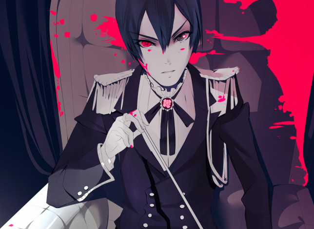 Обои картинки фото аниме, kuroshitsuji, сиель
